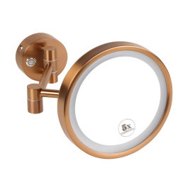 155101140 Косметическое зеркало d.200 мм с подсветкой LED (сенсорное) медное золото матовoe BEMETA