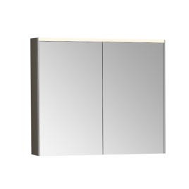 66911 Зеркало-шкаф 80 см с подсветкой и розеткой антрацит VITRA