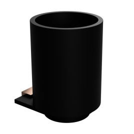 108110010 GALLA Держатель зубных щеток, стакан черный - розовое золото BEMETA