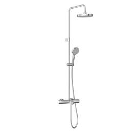 A47303EXP BASE Round Душевая стойка с термостатом с изливом, верхним и ручным душами хром VITRA