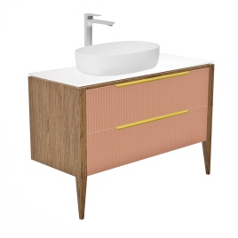V100L-KPW Тумба со столешницей Валенсия 100 Бежево-розовый (RAL 3012)