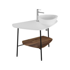 62581 Plural Столешница-консоль 100 см под раковину цвет матовый белый правая VITRA