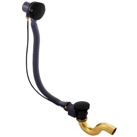 MD0588CMAT Слив-перелив для ванны латунь (полуавтомат) черный мат. RAV SLEZAK