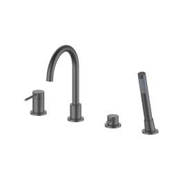 OL-669017-BGM Y-LINE Смеситель для ванны с душевым гарнитуром оружейный металл OLIVEEKA