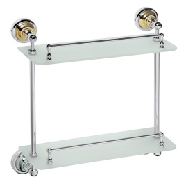 144202128 RETRO Полочка для полотенец 600 мм золото/хром BEMETA