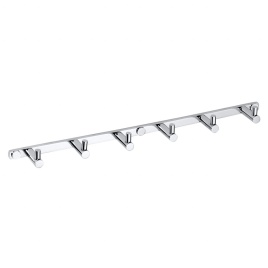 104606112 OMEGA Планка с 6-ю крючками, хром BEMETA