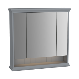 62232 Valarte Зеркало-шкаф 80 см с LED подсветкой цвет серый матовый VITRA