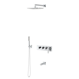 EX3660 Встраиваемый смеситель Euro X с изливом, душевой лейкой и головным душем, хром TESKA