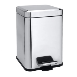125115071 HOTEL Квадратная мусорная корзина 6 л сталь полированная BEMETA