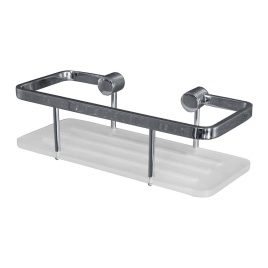 146208406 CYTRO Полочка для мыла хром/белый BEMETA