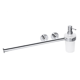 104019012 OMEGA Держатель для полотенца с дозатором для жидкого мыла, хром BEMETA