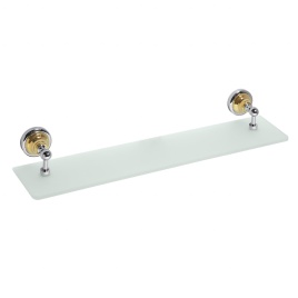 144202248 RETRO Полочка стеклянная 600 мм золото/хром BEMETA