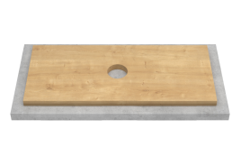 SPL100T Столешница 100см пластик HPL 38 Туя (1 вырез)