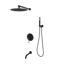 OL-88939017-MB Y-LINE Комплект встраиваемой душевой системы на 3 потребителя черный матовый OLIVEEKA