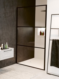 GRID GB101 90 дверь в нишу, черный RIHO