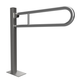 301107602 Откидной поручень с дополнительным креплением в пол 813 мм сталь шлифованная BEMETA