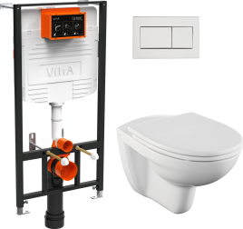 9773B003-7206 Комплект унитаза с инсталляцией Vitra Normus с сиденьем и кнопкой смыва Хром