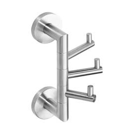 104206075 NEO Крючок тройной поворотный,  сталь шлифованная BEMETA