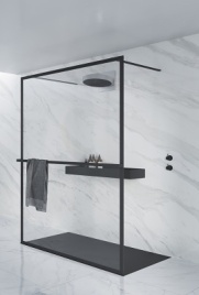 LUCID GD401 1200 x 2000 BLACK душевая перегородка, черный RIHO