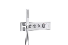 SH3006 SHINE Термостат на 3 потребителя с ручным душем (внешняя часть), хром TESKA