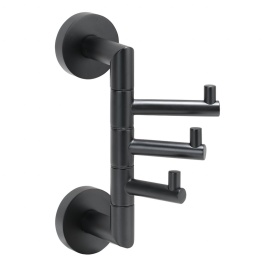 104206070 DARK Тройной крючок поворотный, черный BEMETA