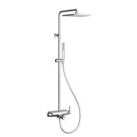 DK3701C Душевая стойка Mira с изливом, белое стекло TESKA