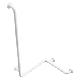 301112024 Пopучeнь для душa c глaдким вepтикaльным плeчoм левый белый BEMETA