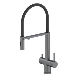 OL-458009-BGM Кухонный смеситель с гибким изливом оружейный металл OLIVEEKA