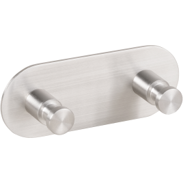 132206035 HOTEL Планка с 2-мя крючками сталь шлифованная BEMETA