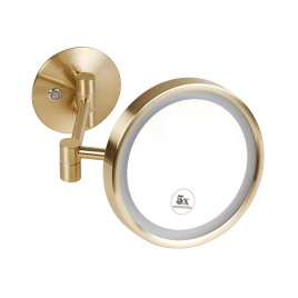 170101149 Косметическое зеркало d.200 мм с подсветкой LED (сенсорное) золото матовое BEMETA