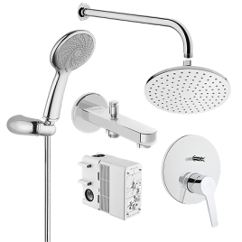 A49287EXP Solid S  Набор встроенной душевой системы на 3 потребителя хром VITRA