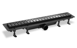 SZA855M Душевой лоток с решеткой 55см из нержавеющей стали DESIGN2 цвет графит PLASTBRNO