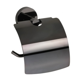 159112012 HEMATIT Держатель туалетной бумаги с крышкой антрацит глянец BEMETA