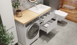 *Wood.06.122/LW Столешница Wood на стиральную машину светлое дерево JORNO