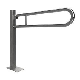 301107601 Откидной поручень с дополнительным креплением в пол 813 мм сталь полированная BEMETA