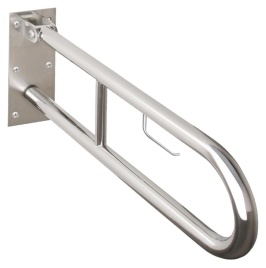 301102291 Опорный U- образный поручень с держателем рулона 900 мм сталь полированная BEMETA