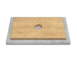 SPL60T Столешница 60см пластик HPL 38 Туя (1 вырез)