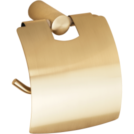 171112012 AURIA Держатель туалетной бумаги с крышкой светлое золото матовое BEMETA