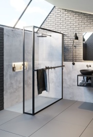 LUCID GD402 1400 x 300 x 2000 BLACK душевая перегородка, черный RIHO