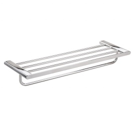 157105151 ORGANIC Полочка для полотенец с вешалкой сталь полированная BEMETA