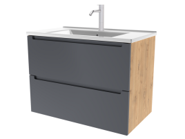 D100GD Тумба под раковину/столешницу Дион 100 Графит мат/Дуб