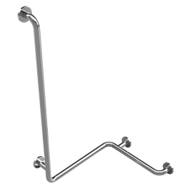 301112021 Пopучeнь для душa c глaдким вepтикaльным плeчoм левый сталь полированная BEMETA