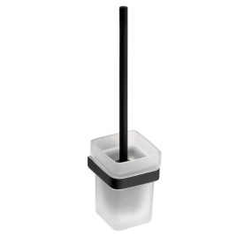 135013010 NERO Ершик , подвесной (стекло), щётка белая черный BEMETA