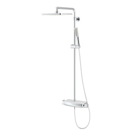 DK2920C Душевая стойка Mira с термостатом, белое стекло TESKA