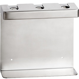 146109475 HOTEL Тройной держатель дозатора мыла квадратный шлифованная сталь BEMETA