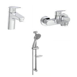 A42302EXP FLOW ROUND набор смесителей для раковины и ванны с душевым гарнитуром хром VITRA