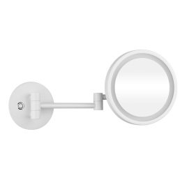 112101144 WHITE Косметическое зеркало d.200 мм с подсветкой LED (сенсорное) белый BEMETA