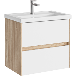 KN0106WG Подвесная тумба с двумя ящиками 61 см Цвет Белый глянцевый AQWELLA