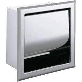 104112125 HOTEL Держатель туалетной бумаги встраиваемый с крышкой сталь шлифованная BEMETA