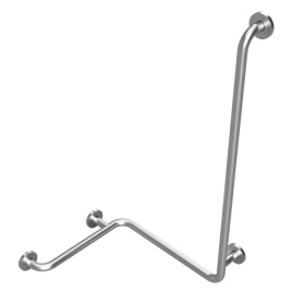 301122022 Пopучeнь для душa c вepтикaльным плeчoм правый сталь шлифованная BEMETA